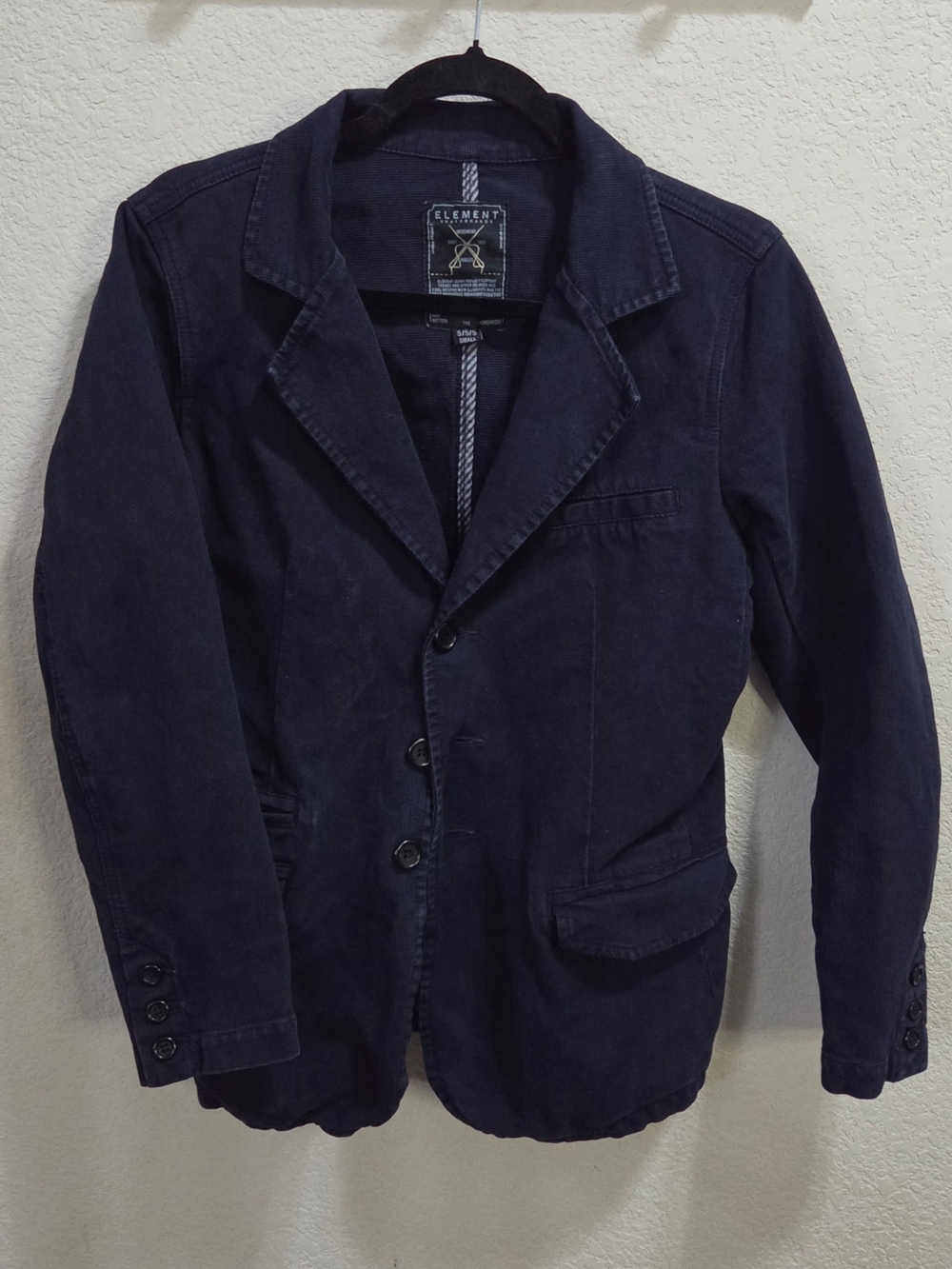 Element Skateboards Men's Dark Navy Cotton Blazer - Casual Sport Coat